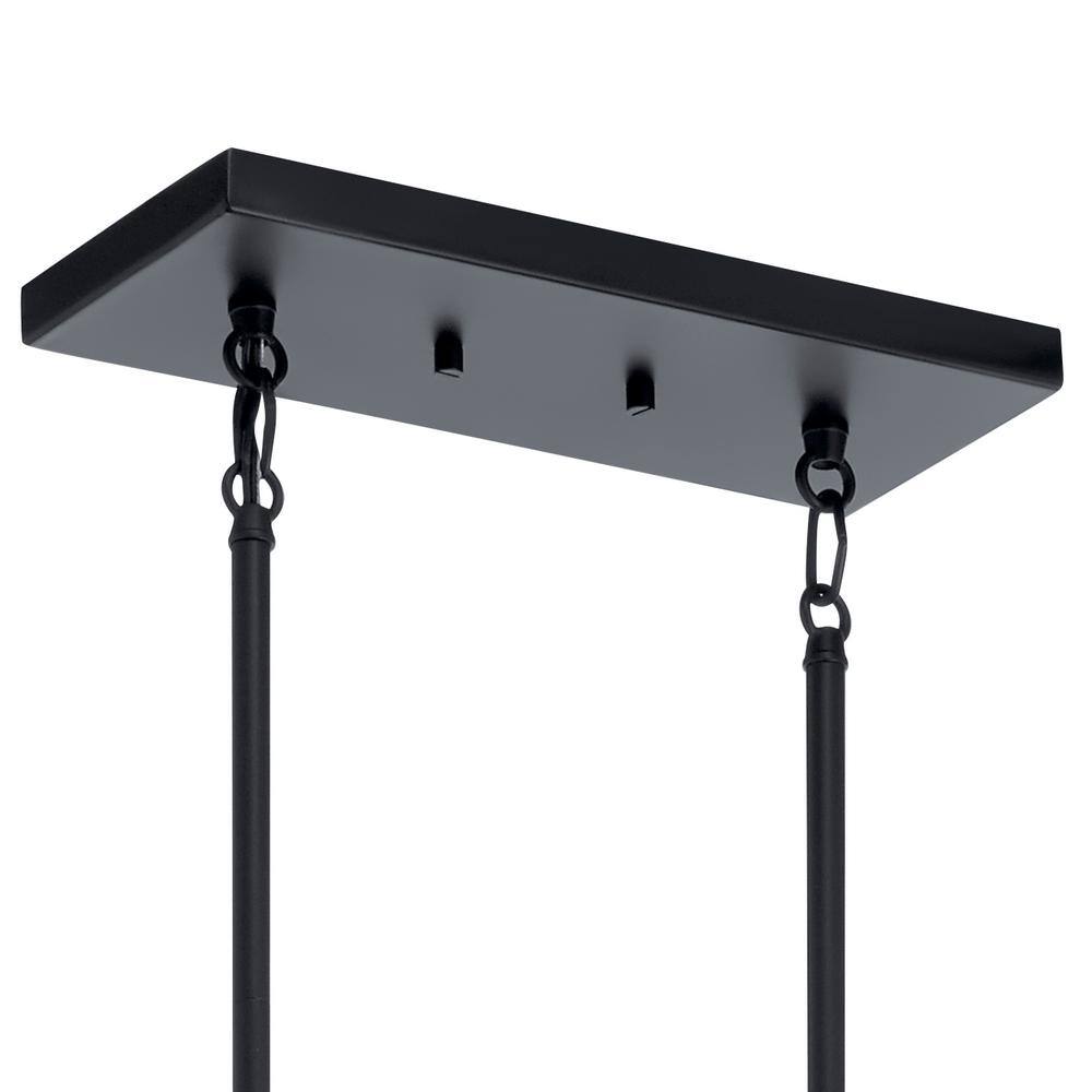 Elegant Black 12-Light Taper Candle Chandelier with Faux Leather Accents