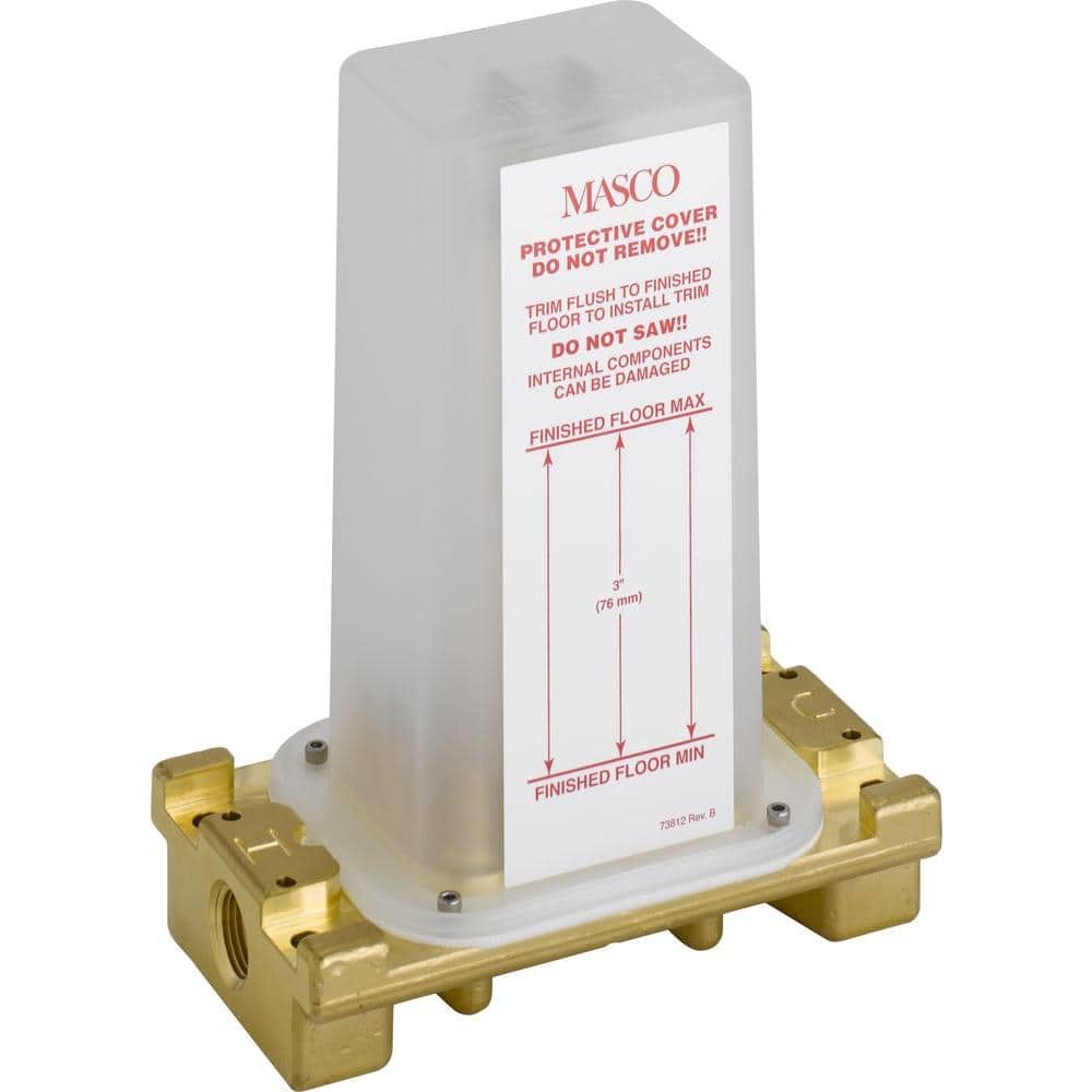 Gold Brass Floor Mount Tub Filler Rough-In Valve
