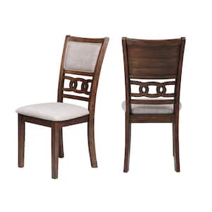 New Classic Furniture Gia Cherry Dining Chair with Brown Polyester Cushions (Set of 2)