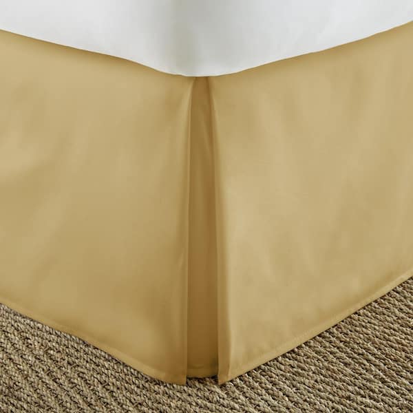 Becky Cameron 14 in. Gold Solid Full Bed Skirt