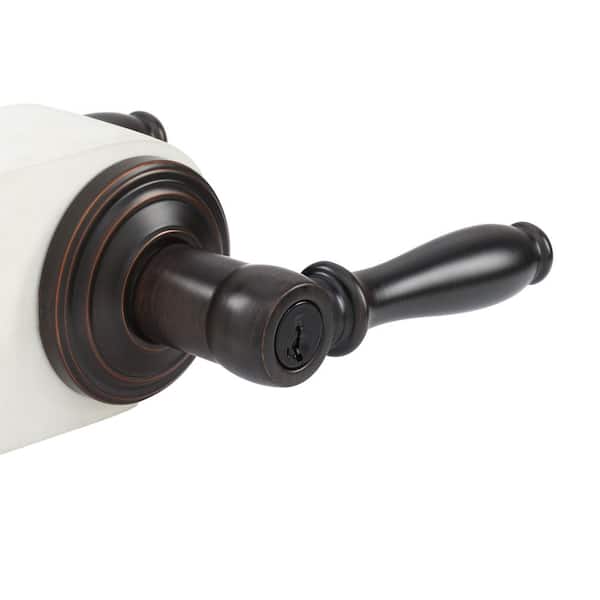 Kwikset Ashfield Venetian Bronze Entry Door Handle Featuring