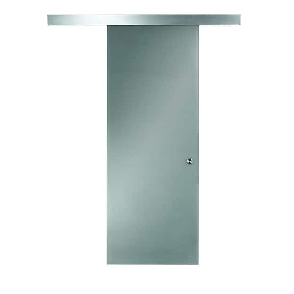 38 in. x 97 in. Glass Sliding Barn Door with Hardware Kit
