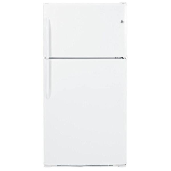 GE 33 in. W 21.0 cu. ft. Top Freezer Refrigerator in White