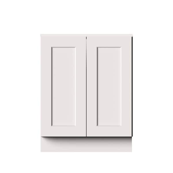27 in. W x 24 in. D x 34.5 in. H Ready to Assemble Solid Wood Frame Shaker Door Base Kitchen Cabinet in White