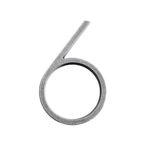 5 in. Silver Reflective Floating or Flush House Number 6