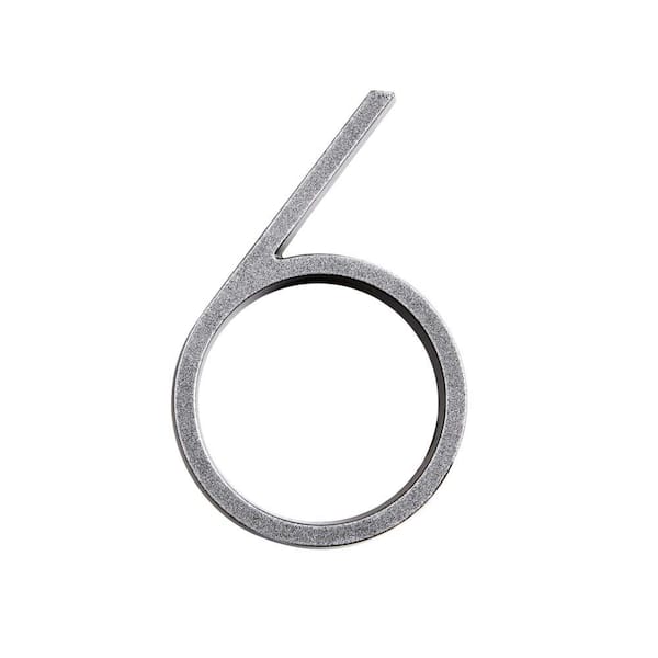 Everbilt 5 in. Silver Reflective Floating or Flush House Number 6