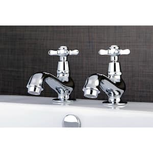 Vintage Cross Old-Fashion Basin 8 in. Widespread 2-Handle Bathroom Faucet in Polished Chrome