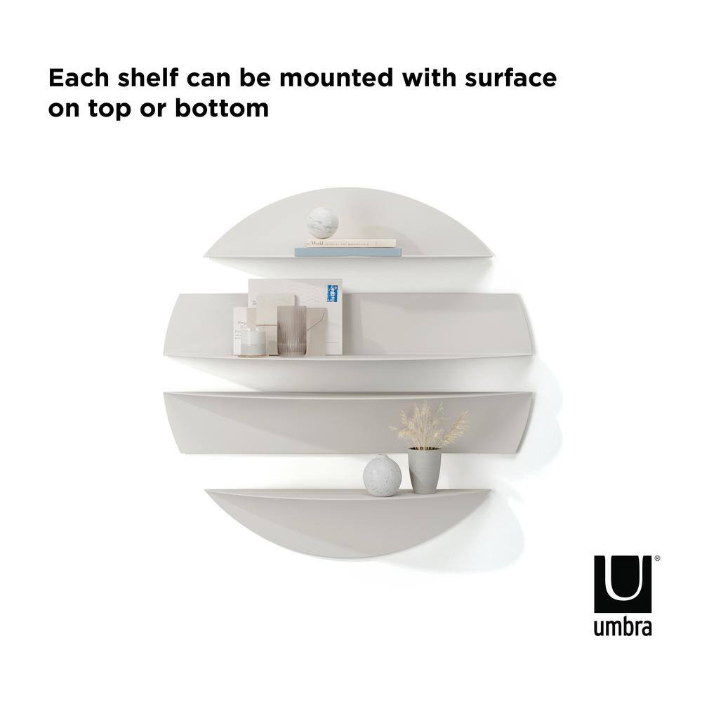 Stone Gray Circular Metal Floating Wall Shelves Set