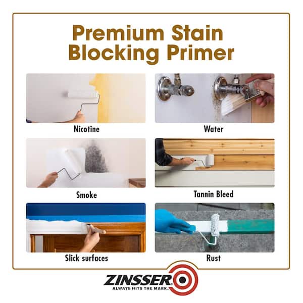 Zinsser - Cover Stain 1 Gallon White Low VOC Classic Oil Based Interior/Exterior Primer and Sealer (2-Pack)