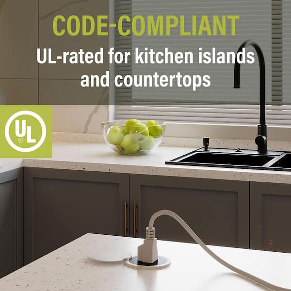 Pass and Seymour 20 Amp Matte Black Kitchen Countertop Outlet