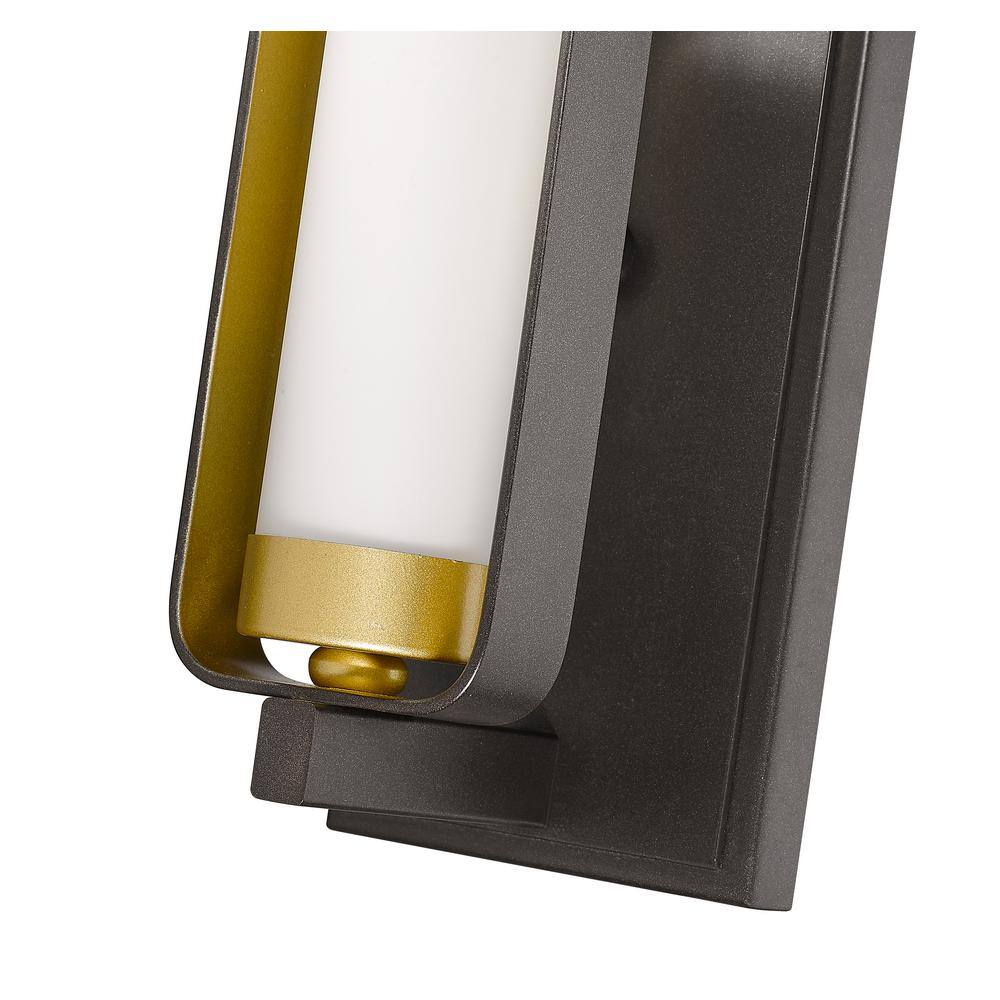 Aideen Olde Brass Dimmable Wall Sconce with Opal Glass Shade