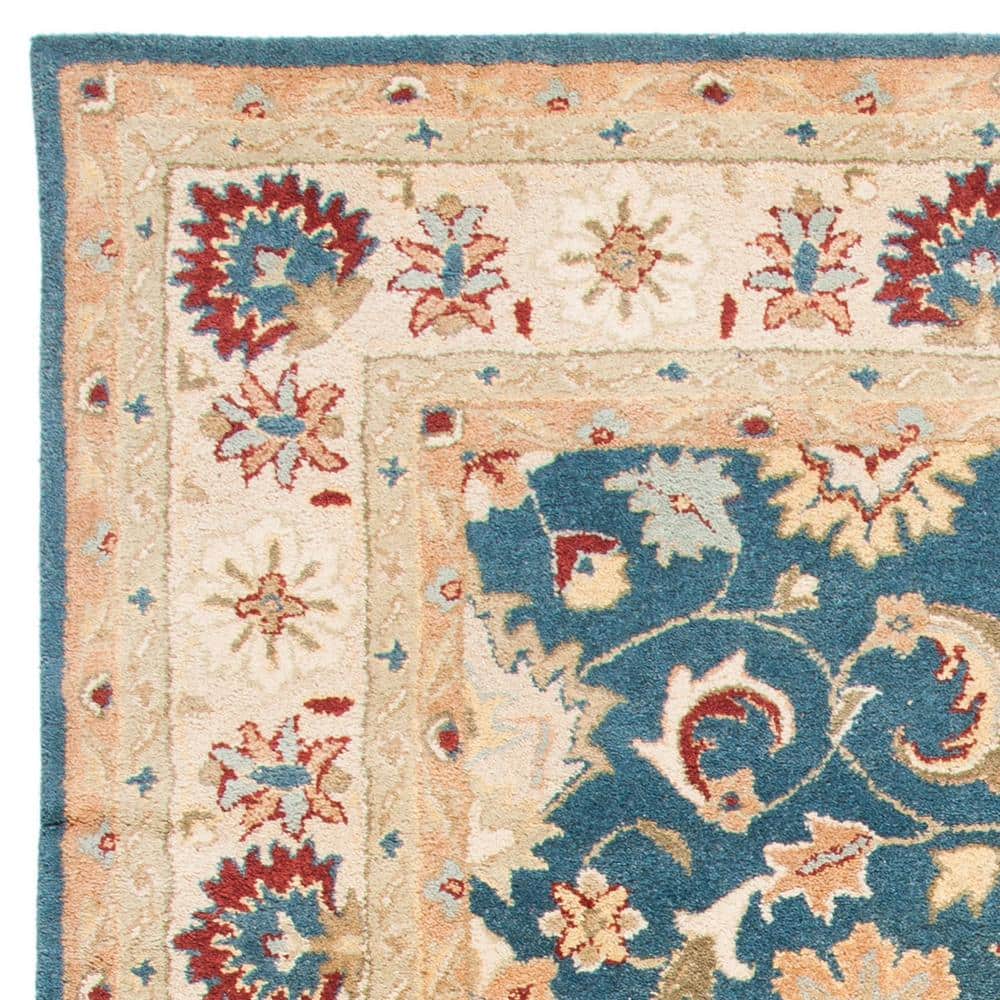 Antiquity Blue and Beige Hand Tufted Wool Area Rug