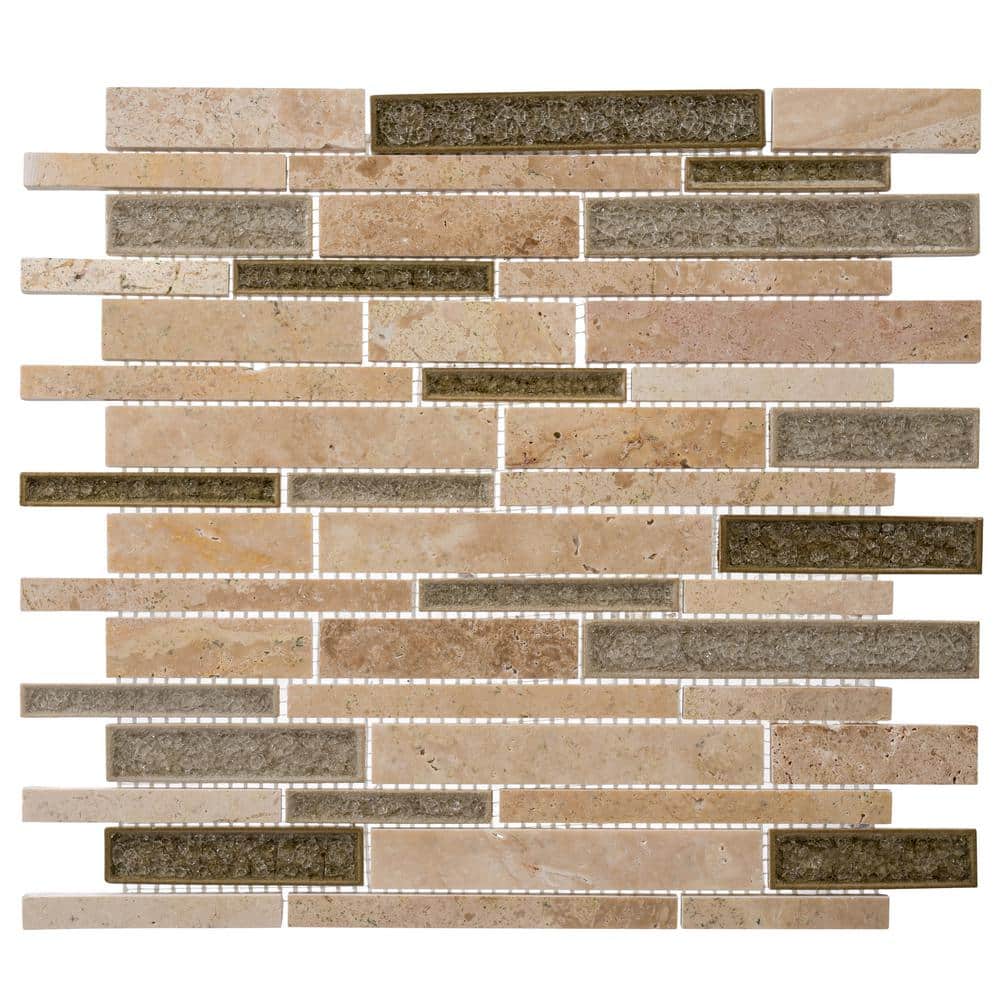 Exploration Spain Specialty 13 in. x 13 in. Polished Manacor Brown Glass;St