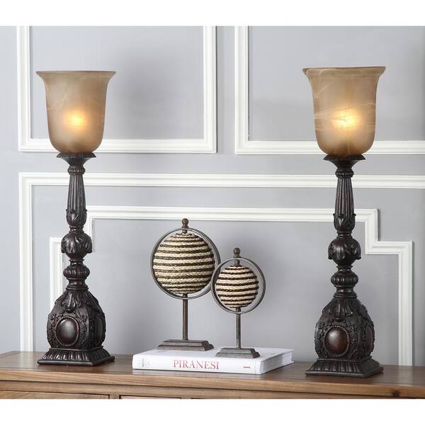Oil Rubbed Bronze Table Lamp With, Antique White Glass Table Lamps