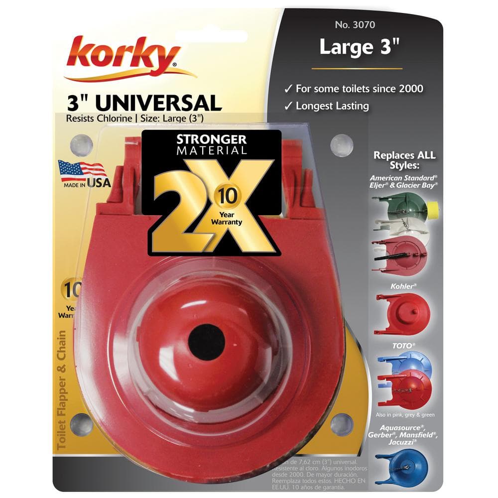 Korky Large Red Rubber Universal Toilet Flapper