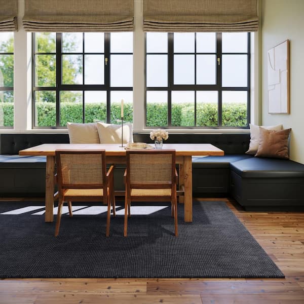 Nate Berkus x Rugs Crosby Solid Wool Cozy Slate Blue 9 ft. x 12 ft. Indoor Area Rug