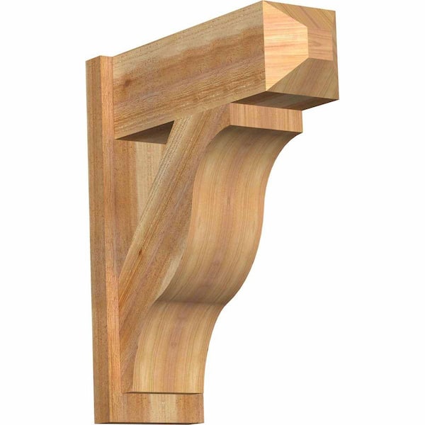 Ekena Millwork 8 in. x 26 in. x 22 in. Western Red Cedar Fuston Craftsman Rough Sawn Outlooker