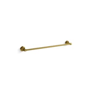 Occasion 24 in. Wall Mounted Single Towel Bar in Vibrant Brushed Moderne Brass