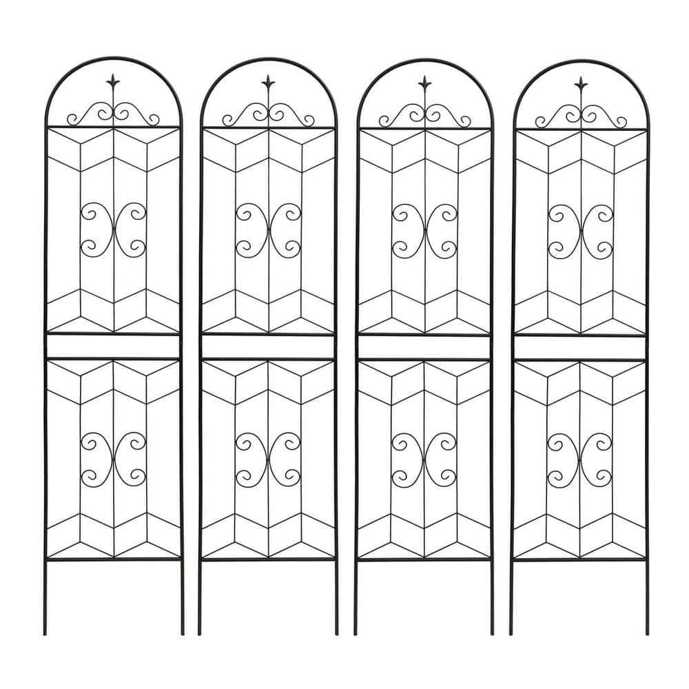 86.7 in. Metal Garden Trellis, Garden Fence Rustproof Trellis for Climbing 