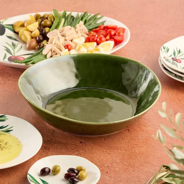 Certified International 128 Green Stoneware Pasta Bowl