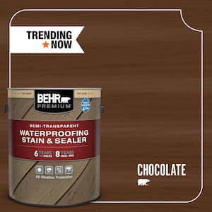 1 gal. #ST-129 Chocolate Semi-Transparent Waterproofing Exterior Wood Stain and Sealer