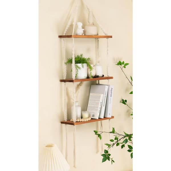 3 tier wall shelf, outlet large floating shelf for wall decoration