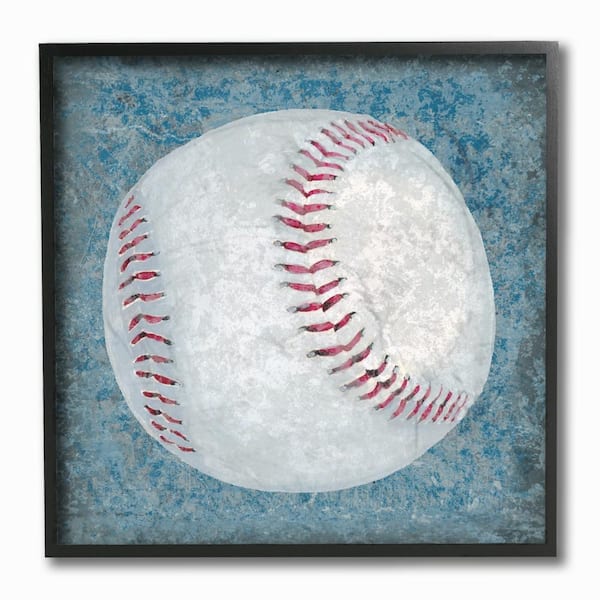 12 in. x 12 in. "Grunge Sports Equipment Baseball" by Studio W Printed Framed Wall Art