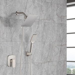 Single Handle 3-Spray Shower Faucet 2.2 GPM with Drip Free in Brushed Nickel