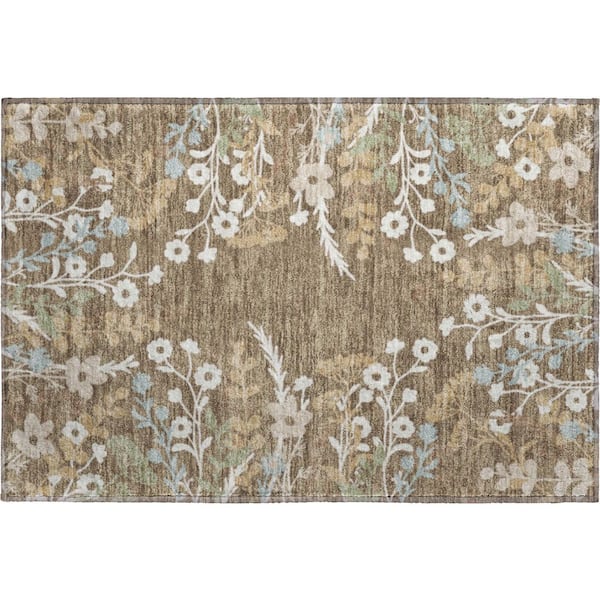 Mayfield Premium Machine Washable Abstract AMF2334 Chocolate 2 ft. x 3 ft. Accent Rug