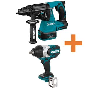 18V LXT 1 in. Brushless SDS-Plus Concrete/Masonry Rotary Hammer Drill and 18V LXT Brushless High Torque Impact Wrench