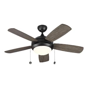 Discus Classic 44 in. Integrated LED Indoor Aged Pewter Ceiling Fan with Light Kit
