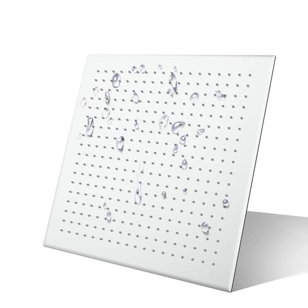 WELLFOR 1-Spray Patterns with 2.5 GPM 16 in. Wall Mount Rain Fixed Shower Head in Brushed Nickel