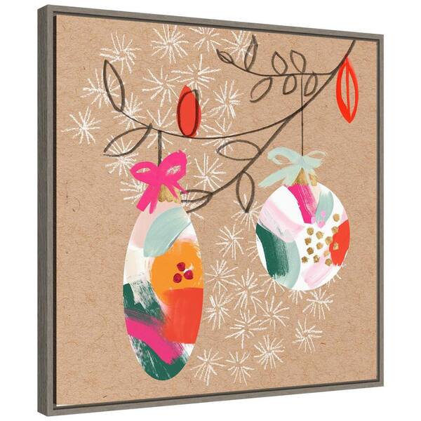 Amanti Art 22 in. Canvas Crafty Christmas IV Christmas Holiday Framed Box Wall Art