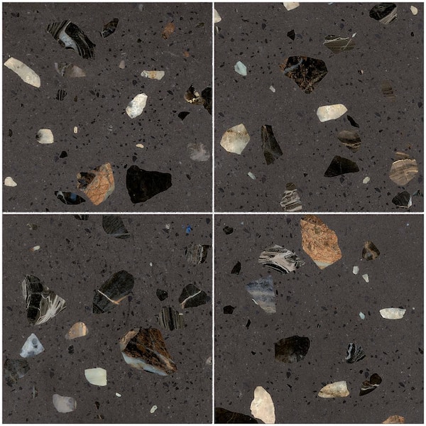 Terrazo Caramelo Brown 8.03 in. x 8.03 in. Matte Porcelain Floor and Wall Tile (11.19 sq. ft./Case)