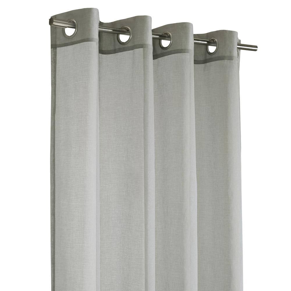 Gray Sheer Light Filtering Polyester Grommet Curtain Panel 52" x 63"