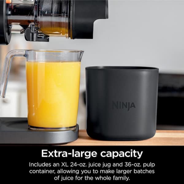 Ninja Cold Press Juicer, NeverClog Powerful Compact Slow Juicer with Total Pulp Control, XL Pulp Container and Juice Jug, Easy to Clean, JC151C (Canad