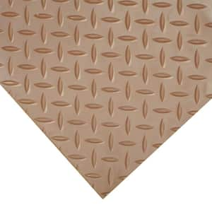 Diamond-Plate 3 ft. x 6 ft. Brown Thermoplastic Rubber Garage Flooring Rolls