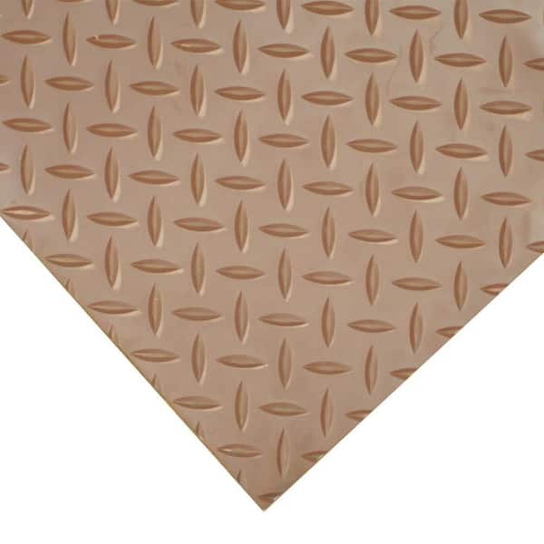 Diamond-Plate 3 ft. x 15 ft. Brown Thermoplastic Rubber Garage Flooring Rolls