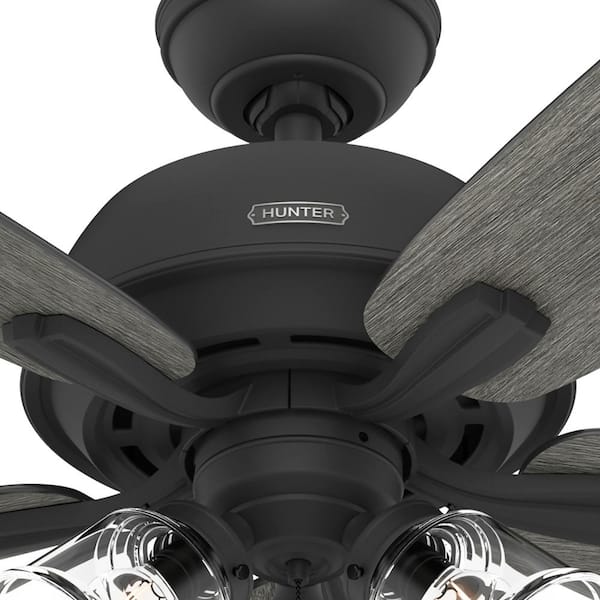 Hunter - Dondra 60 in. Indoor Matte Black Ceiling Fan with Light Kit Included