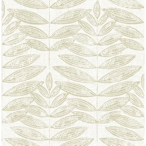 Akira Taupe Leaf Non Woven Paper Wallpaper Sample