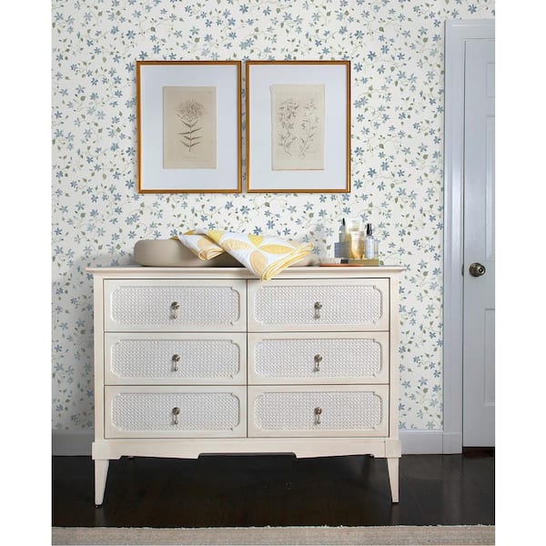 A-Street Prints Betsy Blue Heather Floral Trail Paper