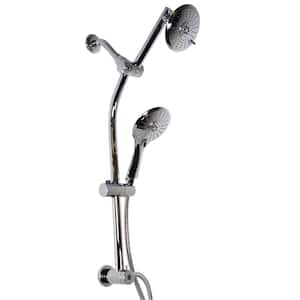 No-Drill Conversion Slide Bar with Hand Shower and 5 in. Adjustable Shower Head in Polished Chrome