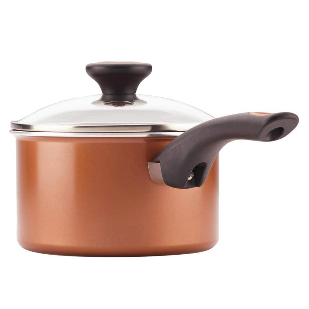 Copper 12-Piece Nonstick Aluminum Cookware Set with Tools