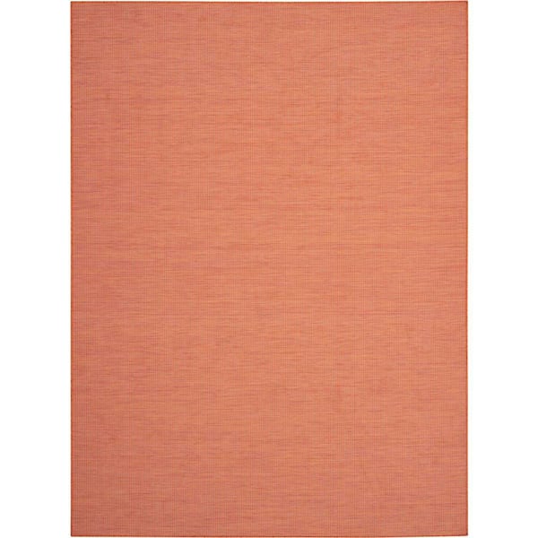 Positano Terracotta 10 ft. x 14 ft. Solid Contemporary Indoor/Outdoor Patio Area Rug