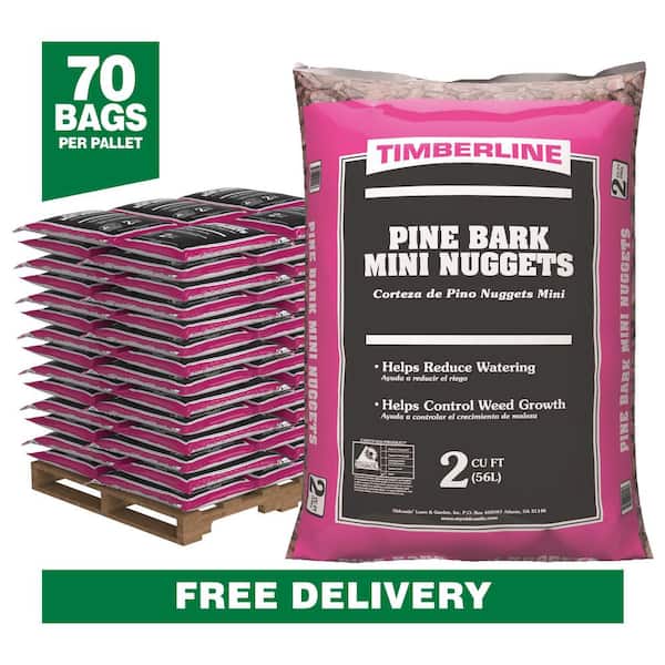 Timberline 2 cu. ft. Pine Bark Mini Nuggets Bagged Mulch (Pallet of 70 Bags)