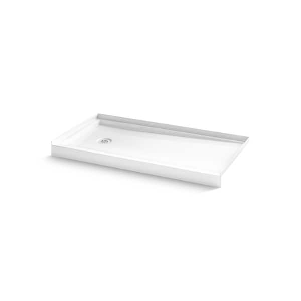 Paces 60 in. L x 32 in. W Shower Alcove Shower Pan Base with Left Hand Drain in White