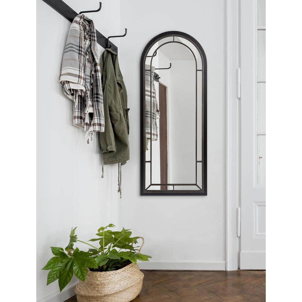 Audubon Black Full Length Arched Wood Wall Mirror