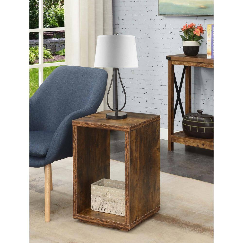 Northfield 24" Barnwood Rectangular Wood End Table with Shelf