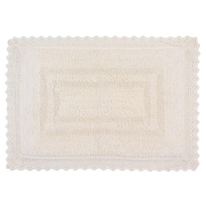 Opulent Reversible 100% Cotton Bath Rug Set, 17x24 Rectangle, Ivory