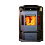 2,800 sq. ft. EPA Certified Pellet Stove with 55 lbs. Hopper and Auto Ignition in Brown